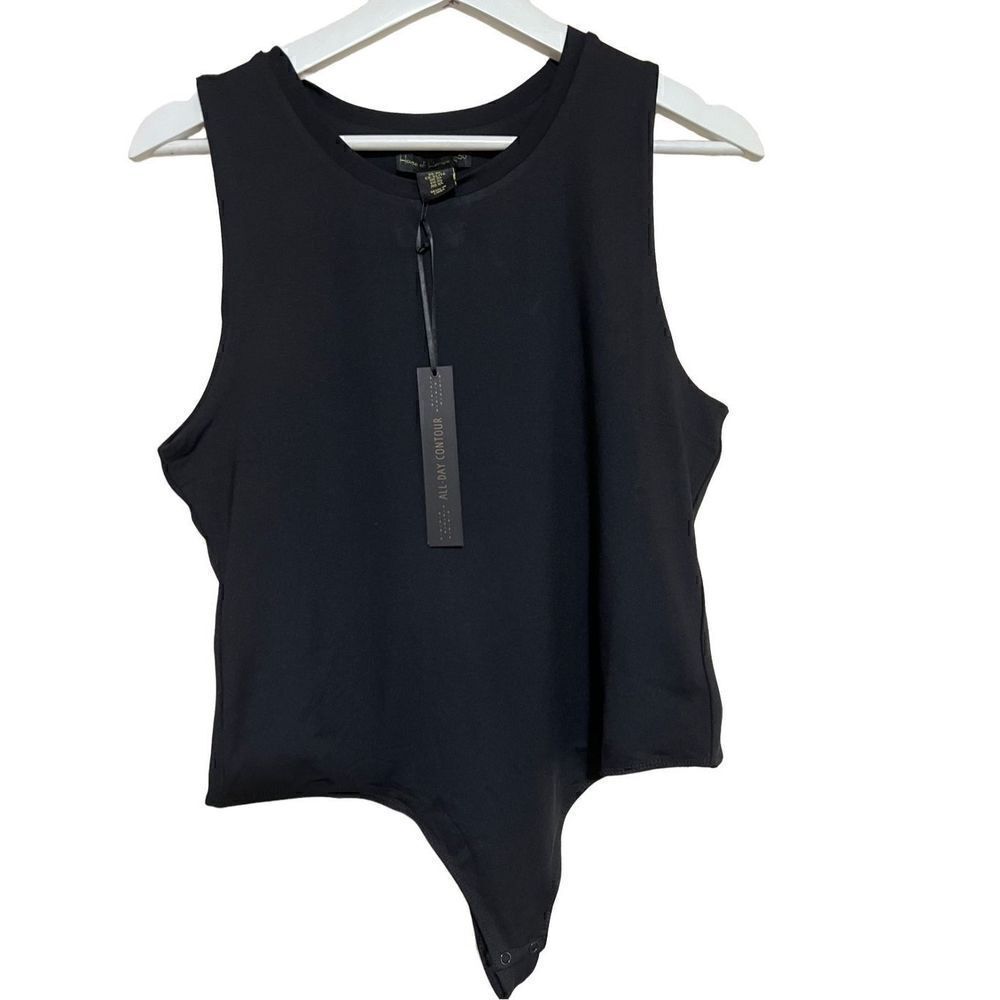 House Of Harlow 1960 Women's Seamless Rib Fabric Tank Bodysuit Size XL NEW